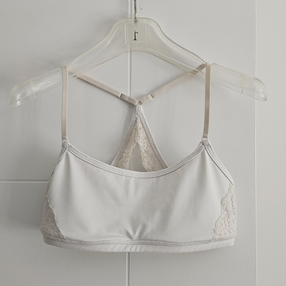 Aerie M Lacey Adjustable Staps Bra White Medium